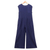 Cotton jumpsuit, 'Roman Holiday in Navy' - Double Cotton Gauze Jumpsuit from Thailand