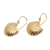 Gold plated sterling silver dangle earrings, 'Gleaming Clam Shells' - Gold Plated Sterling Silver Clam Shell Dangle Earrings