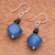 Garnet and onyx dangle earrings, 'Fun Vacation' - Hand Made Garnet and Onyx Dangle Earrings