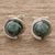 Jade stud earrings, 'Green Magic Silhouette' - Modern Jade Stud Earrings in Dark Green from Guatemala (image 2) thumbail