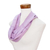 Perlenbesetzter Infinity-Schal aus Baumwolle, „Soft Lilac“ – handgewebter lilafarbener Infinity-Schal