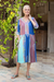 Rayon batik shift dress, 'Pandawa Sunset' - Multicoloured Batik Dress from Bali