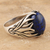 Men's lapis lazuli single stone ring, 'Royal Glory' - Sterling Silver Cocktail Ring with Lapis Lazuli