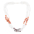 Multigemstone triple-strand beaded necklace, 'Gleaming Passion' - Moonstone Carnelian and Garnet Triple-Strand Beaded Necklace