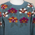 100% alpaca intarsia knit sweater, 'Turquoise Garden' - Intarsia Knit Turquoise Floral Alpaca Sweater (image 2d) thumbail