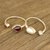 Garnet and cultured pearl wrap rings, 'Stylish Flavor' (pair) - Garnet and Cultured Pearl Wrap Rings from India (Pair) (image 2) thumbail