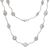 Rhodium plated cultured pearl link necklace, 'Shining World' - Rhodium Plated Cultured Pearl Link Necklace from Thailand thumbail