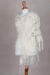 100% alpaca shawl, 'Ivory Angel' - Hand-Crocheted 100% Alpaca Floral Shawl in Ivory from Peru (image 2e) thumbail