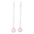 Rose quartz dangle earrings, 'Morning Drops' - 4-Carat Rose Quartz Dangle Earrings from India