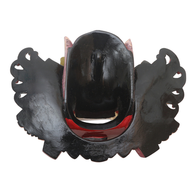 Wood mask, 'Barong Dance' - Balinese Handpainted Good vs. Evil Wood Dance Mask