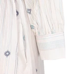 Cotton dress, 'Dancing Stars' - Ecru Printed Cotton Dress with Pockets and V-Neckline