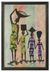 Cotton batik wall art, 'Working Together II' - African Painting Batik and Calico Signed and Framed