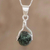 Jade pendant necklace, 'Dark Maya World' - Hand Made Modern Sterling Silver Pendant Jade Necklace (image 2) thumbail