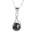 Jade pendant necklace, 'Dark Maya World' - Hand Made Modern Sterling Silver Pendant Jade Necklace thumbail