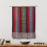 Alpaca blend wall hanging, 'At Peace in Nature' - Artisan Handwoven Alpaca Blend Wall Hanging