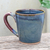 Ceramic mug, 'Shoreline' - Hand Made Blue and Red Ceramic Mug