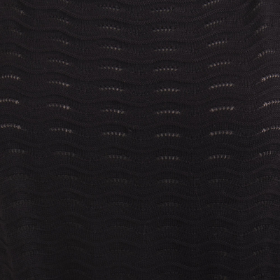 Vestido de algodón - Vestido camiseta de punto de algodón con cinturón en negro de Perú