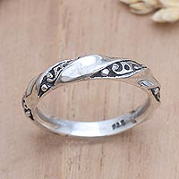 Sterling silver band ring, 'Sublime Balance'