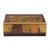 Reverse-painted glass decorative box, 'Cartographer's Treasure' - Golden World Map Reverse-Painted Glass Wood Decorative Box thumbail