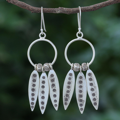 Silver dangle earrings, Forest Friends
