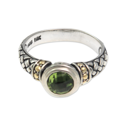 Peridot single stone ring, 'Mystic Paradise' - Sterling Silver and Peridot Ring