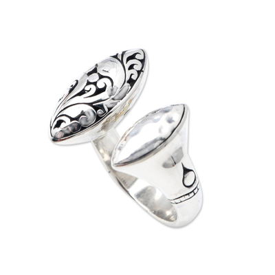 Sterling silver wrap ring, 'Lucky Seeds' - Hand Made Sterling Silver Wrap Ring