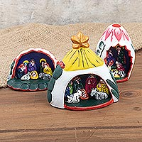 Ceramic nativity scenes, 'Christmas in the Andes' (set of 3) - Hand Painted Nativity Scenes (Set of 3)