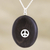 Ebony wood and sterling silver pendant necklace, 'Uninterrupted Peace' - Hand Made Sterling Silver Ebony Wood Pendant Necklace