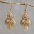 Gold vermeil filigree chandelier earrings, 'Raindrop Cascade' - Gold Vermeil Handcrafted Filigree Chandelier Earrings (image 2) thumbail