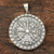 Men's sterling silver pendant, 'Shiva's Helm of Awe' - Men's Sterling Silver Helm of Awe Pendant from India thumbail