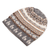 Sombrero de punto de mezcla de alpaca, 'Alpaca Mountain' - Sombrero de punto de mezcla de alpaca con motivo de diamante marrón y gris blanquecino