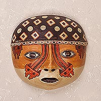 Máscara de cerámica, 'Fuerza Wari' - Máscara de cerámica Wari prehispánica hecha a mano en Perú
