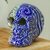 Escultura de cerámica, 'Skull Dichotomy' - Escultura de cráneo de dos caras estilo Talavera hecha a mano