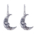 Silver dangle earrings, 'Waning Moon' - Andean Artisan Crafted 950 Silver Crescent Moon Earrings