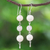 Sterling silver cultured pearl dangle earrings, 'Silver Drizzle' - Sterling Silver and Cultured Pearl Dangle Earrings (image 2) thumbail