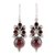 Garnet dangle earrings, 'Fiery Radiance' - Garnet Multi-Stone Dangle Earrings from India