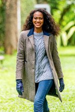 Classic Women's Irish Wool Tweed Coat - Tulip Tweed | NOVICA
