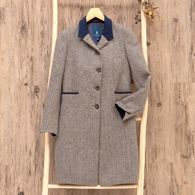 Woll-Tweed-Mantel - Klassischer irischer Woll-Tweed-Mantel für Damen