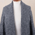 Pullovermantel aus Bio-Baumwolle und Babyalpaka, „Instant Favourite in Tweed“ – Pullovermantel aus marineblauer und weißer Bio-Baumwollmischung