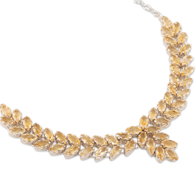 Citrine pendant necklace, 'Treasured Garland' - Pendant Necklace with 25 Carats of Citrine