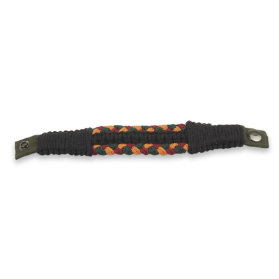 Men's wristband bracelet, 'Barima Braid' - Braided Cord Wristband Bracelet for Men from Ghana
