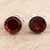 Garnet stud earrings, 'Red Night' - Garnet and Sterling Silver Stud Earrings
