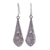 Silver dangle earrings, 'Karen Fantasy' - Floral Motif Karen Silver Dangle Earrings from Thailand