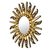 Mohena mirror, 'Bronze Sun' - Mohena Wood Modern Carved Handmade Mirror