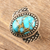 Men's sterling silver dome ring, 'Majestic Allure' - Composite Turquoise and Sterling Silver Men's Ring