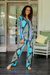 Hand-painted batik rayon pajama set, 'Modern Era' - Hand-Painted Batik Rayon Pajama Set from Bali