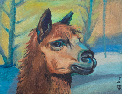 'Llama II' - Original Signed Acrylic Painting