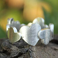 Sterling silver heart ring, 'Much Love' - Sterling Silver Heart Ring