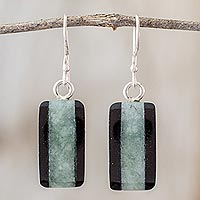 Jade dangle earrings, 'Maya Legend'