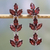 Garnet dangle earrings, 'Radiant Red Leaves' - Garnet and Sterling Silver Leafy Dangle Earrings from India (image 2) thumbail